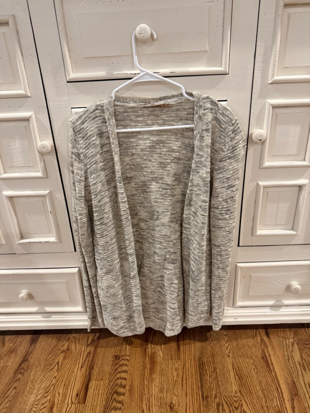 Belldini Open-Front Marled Gray Cardigan